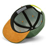 Casquette Hello Hossy velours Kiwi verte avec détails jaunes pour enfant et adulte