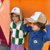 Casquette avec cache oreilles velours et sherpa pour enfant Poule Party.