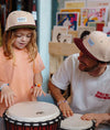 Casquette en velours Sweet Almond Hello Hossy beige et marron pour enfant et adulte