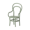 Chaise vintage en métal menthe Maileg – mobilier miniature pour maison de poupée