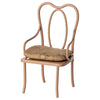 Chaise vintage miniature Maileg en métal rose foncé avec coussin fleuri