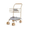 Caddy de courses pour poupées Rosie Rose Konges Slojd en métal avec tissu fleuri