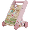 Chariot de marche en bois rose Fairy Garden Little Dutch avec jeux d’éveil pour bébé
