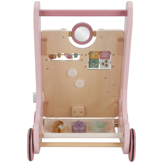 Chariot de marche en bois rose Fairy Garden Little Dutch avec jeux d’éveil pour bébé