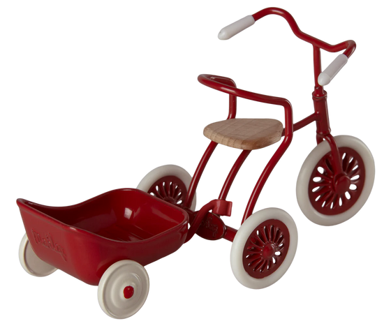 Chariot pour tricycle de souris rouge Maileg.