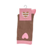 chaussettes femme marron coeur rose cadeau original femme