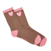 Chaussettes adulte - Marron coeur rose  - Atelier Wagram