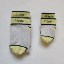  Chaussettes pour enfant et adulte en coton 100% biologique, Presse Citron, fabriqué au Portugal, Poule Party.