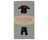 Tenue Maileg pour papa souris – chemise vichy marron et pantalon en jean pour poupée miniature