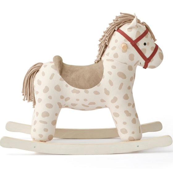 Cheval à bascule en tissu beige à pois Kid’s Concept – modèle Dotty pour enfant