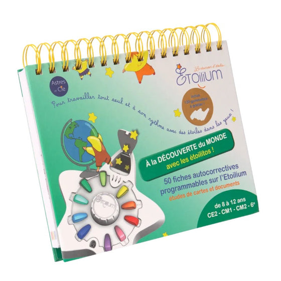 Chevalet éducatif enfant Étoilium – À la découverte du monde avec les étoiliots, 50 fiches autocorrectives, CE2 à 6e