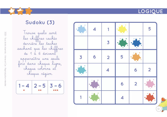 Chevalet éducatif Logique et Concentration Étoilium pour enfants de 6 à 11 ans, activités pédagogiques et autocorrectives