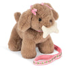 Peluche chiot Maude dans panier vichy rose - Konges Slojd