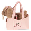 Peluche chiot Maude dans panier vichy rose - Konges Slojd