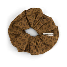  Chouchou cheveux motif léopard cœur cumin en gaze de coton Rose in April