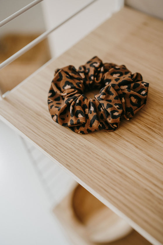 Chouchou cheveux imprimé léopard enfant et adulte