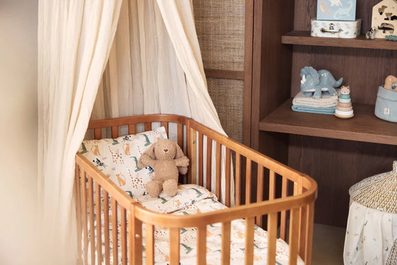 Ciel de lit bébé en voile de coton ivoire Jollein – décoration vintage pour chambre enfant