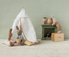 ciel de lit souris Maileg blanc pois dorés accessoire maison poupée miniature