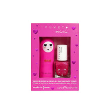  Coffret Duo Rose Inuwet – baume à lèvres et vernis à l’eau parfum cerise et fraise pour enfant