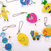 Kit porte-clés enfant à décorer avec diamants – fruits amusants – activité créative 5+