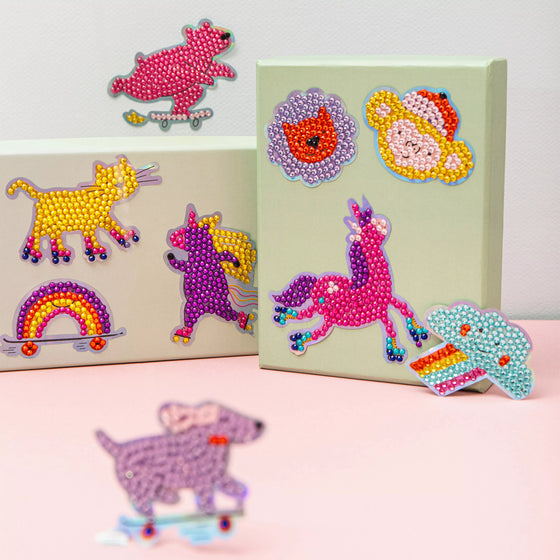 Kit stickers à diamants enfants – animaux fun et arc-en-ciel – Cool Ride