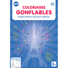  Coloriage gonflable en forme de Tour Eiffel Ara Creative. Activité originale pour enfant JO 2024.