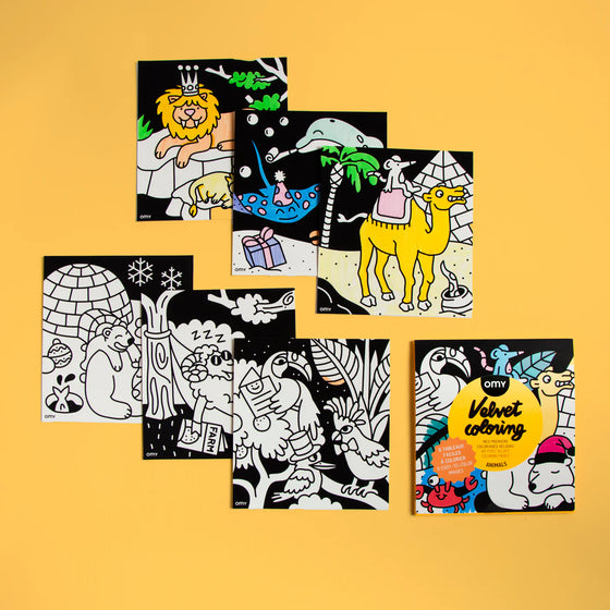 Set de coloriage velours Animals OMY – activité créative pour enfants dès 3 ans