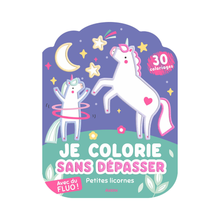  Cahier Auzou Je colorie sans dépasser Petites licornes – 30 coloriages fluo pour enfants dès 3 ans