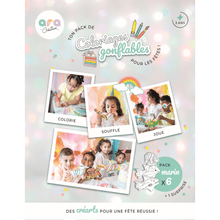  Set de six coloriages gonflables, pack anniversaire thème marin, marque Ara Créative.