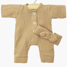  Combinaison Lili latte en gaze de coton avec headband pour poupée Minikane 34 cm