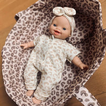  Ensemble combinaison et headband en molleton motif féline pour poupées Minikane – tenue Lili