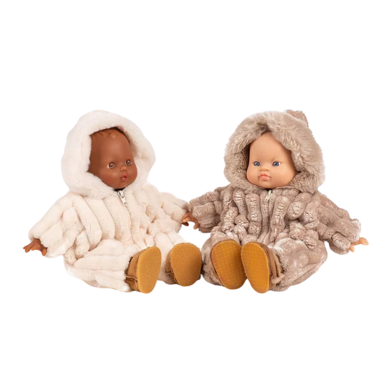 Combinaison pilote Minky galet Minikane – vêtement d’hiver chaud pour poupée Babies 28 cm