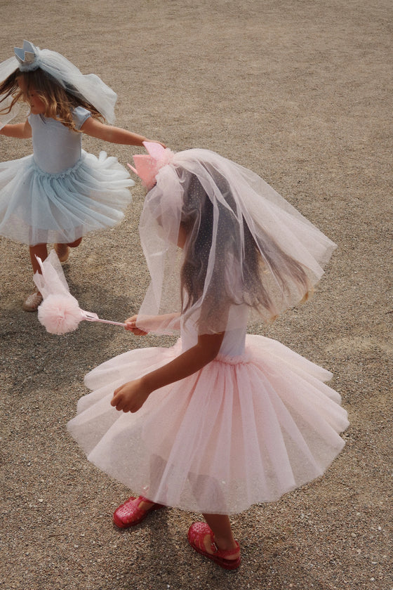 Costume de princesse rose pour enfant avec robe, cape et couronne Konges Sløjd