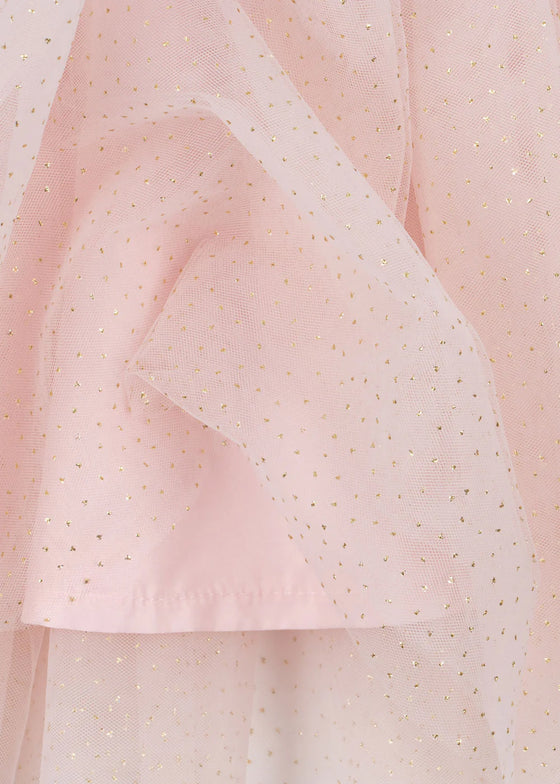 Costume de princesse rose pour enfant avec robe, cape et couronne Konges Sløjd