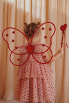 Costume fée papillon coeur rouge pailleté Konges Slojd.