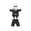 Costume de marié Maileg pour Papa Souris avec veste noire, pantalon, chemise blanche et boutonnière fleurie