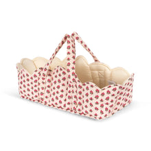  Couffin poupées Rosie Rose Konges Slojd en coton matelassé fleuri avec poignées