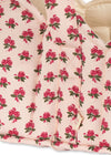 Couffin poupées Rosie Rose Konges Slojd en coton matelassé fleuri avec poignées