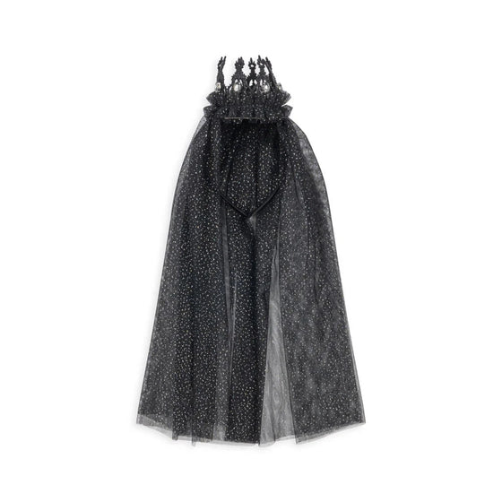 Couronne princesse Halloween noire avec voile scintillant – Konges Sløjd