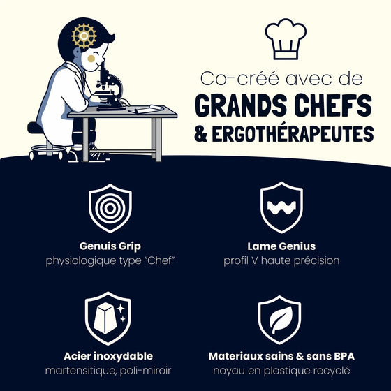 Couteau éducatif corail Genius Cut Les Petits Architectes