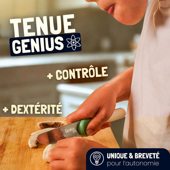 Couteau éducatif vert Genius Cut Les Petits Architectes