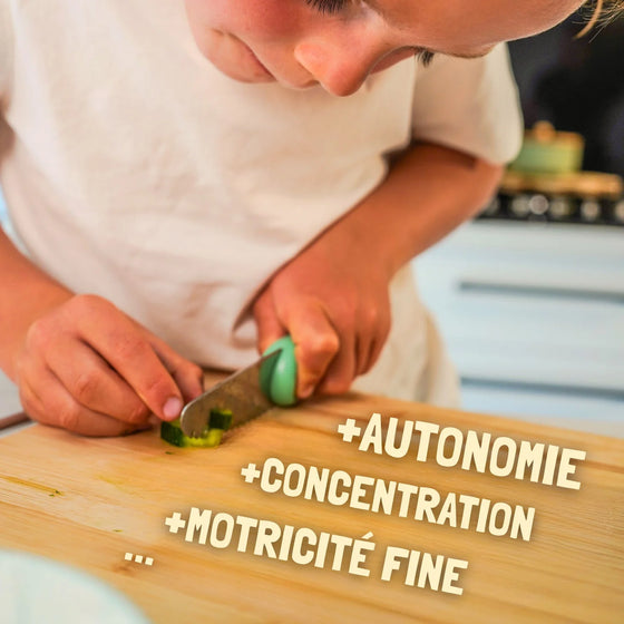 Couteau éducatif vert Genius Cut Les Petits Architectes
