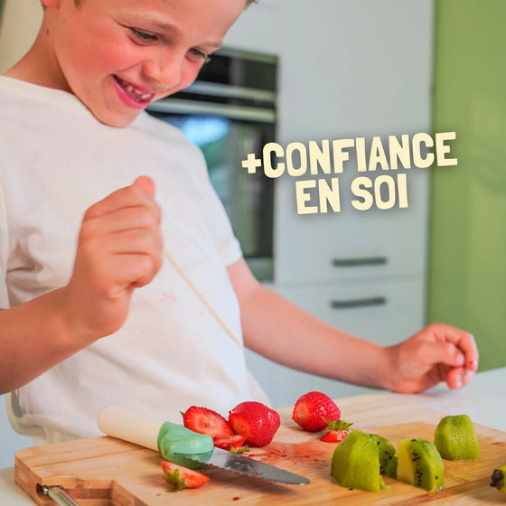 Couteau éducatif vert Genius Cut Les Petits Architectes