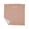 Couverture bébé en triple gaze de coton et moumoute coeurs rose personnalisable Atelier Wagram.