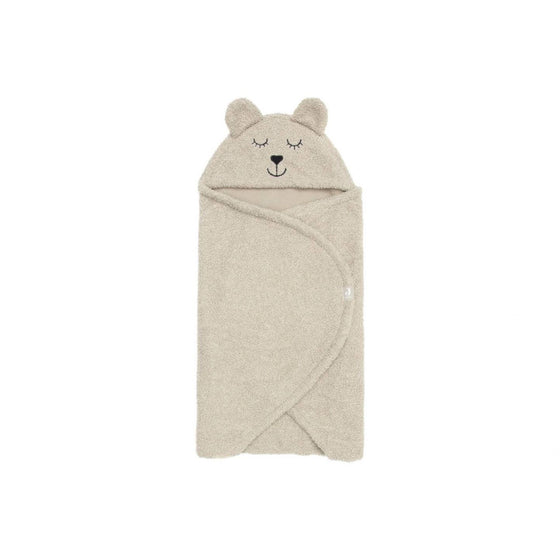 Couverture portefeuille Bear en bouclette Olive Green Jollein.