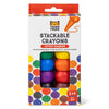 Boîte 8 crayons de cire empilables Retro Rainbow Tiger Tribe dès 2 ans