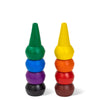 Boîte 8 crayons de cire empilables Retro Rainbow Tiger Tribe dès 2 ans