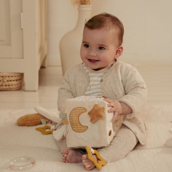 Cube d’activités bébé velours Little Dutch avec lapin et anneau de dentition