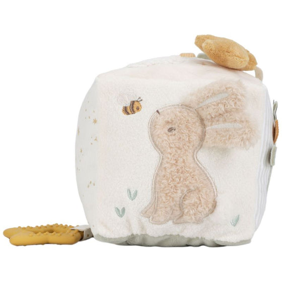 Cube d’activités bébé velours Little Dutch avec lapin et anneau de dentition
