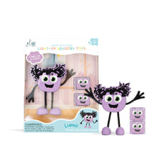  Personnage Lumi violet pour le bain et deux cubes lumineux Glo Pals.